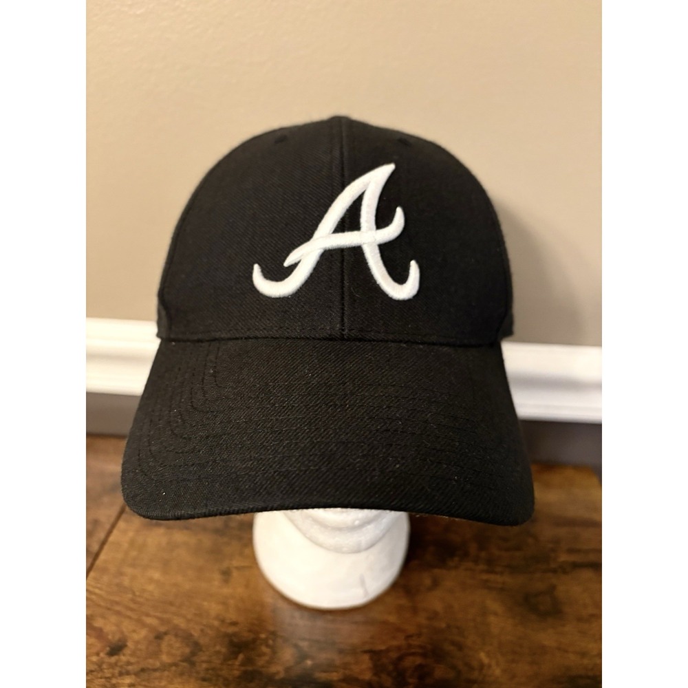 '47 Brand MLB Atlanta Braves Black Strapback MVP Adjustable Mens Hat Cap NEW